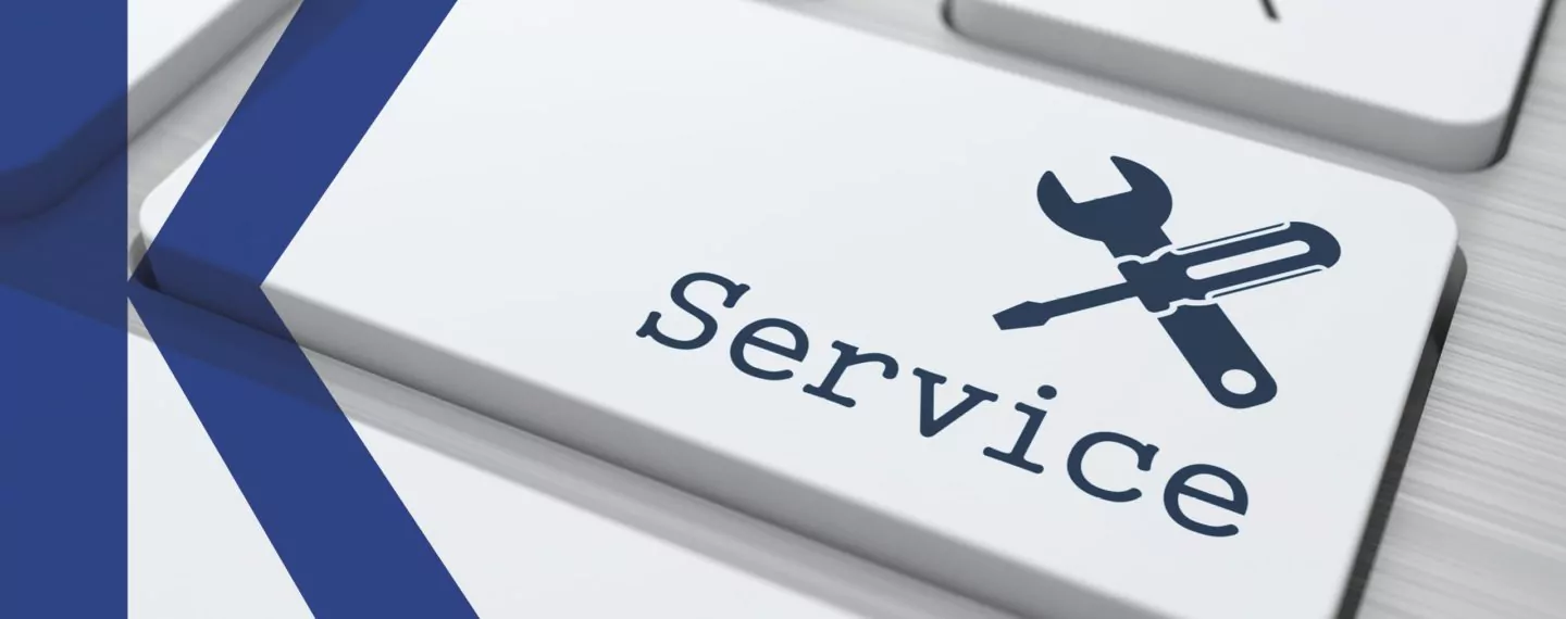 Bild von einer Tastatur mit dem Wort "Service" drauf stehen